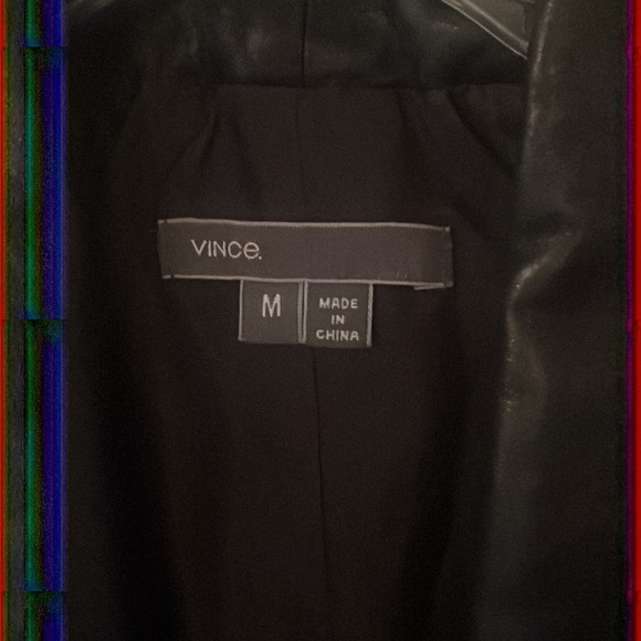 VINCE Leather Linen Tailored Zip Front Vest - Picture 8 of 9